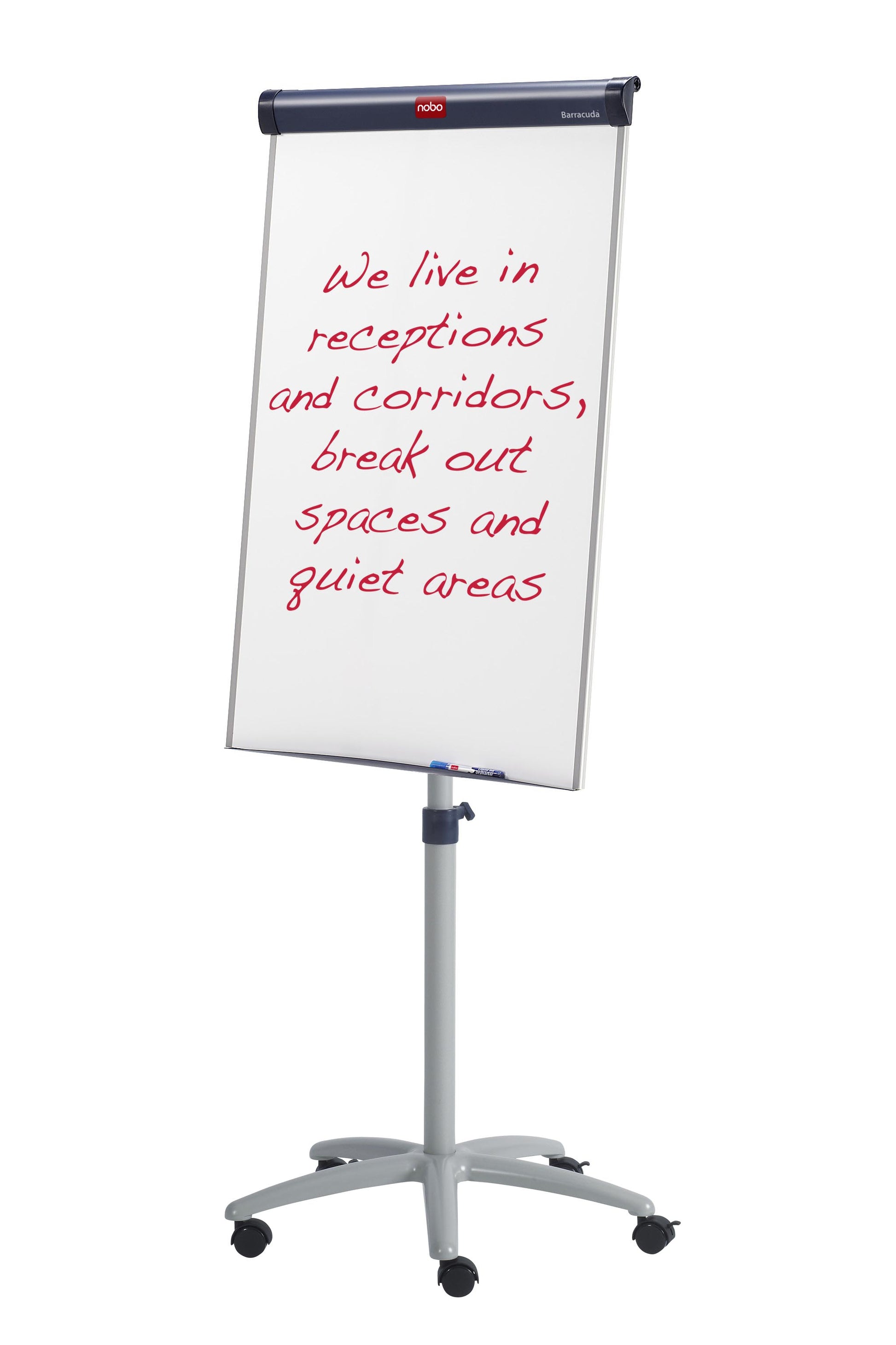 Nobo Flipchart Impression Pro Stahl mobil – 67 × 105 cm, weiss, Metall