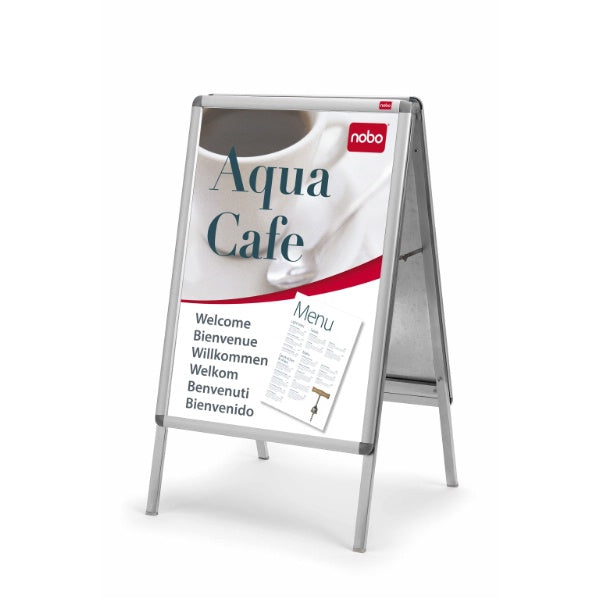 Nobo Plakatständer – Silber, Aluminium/Stahl, 700 × 75 × 1000 mm