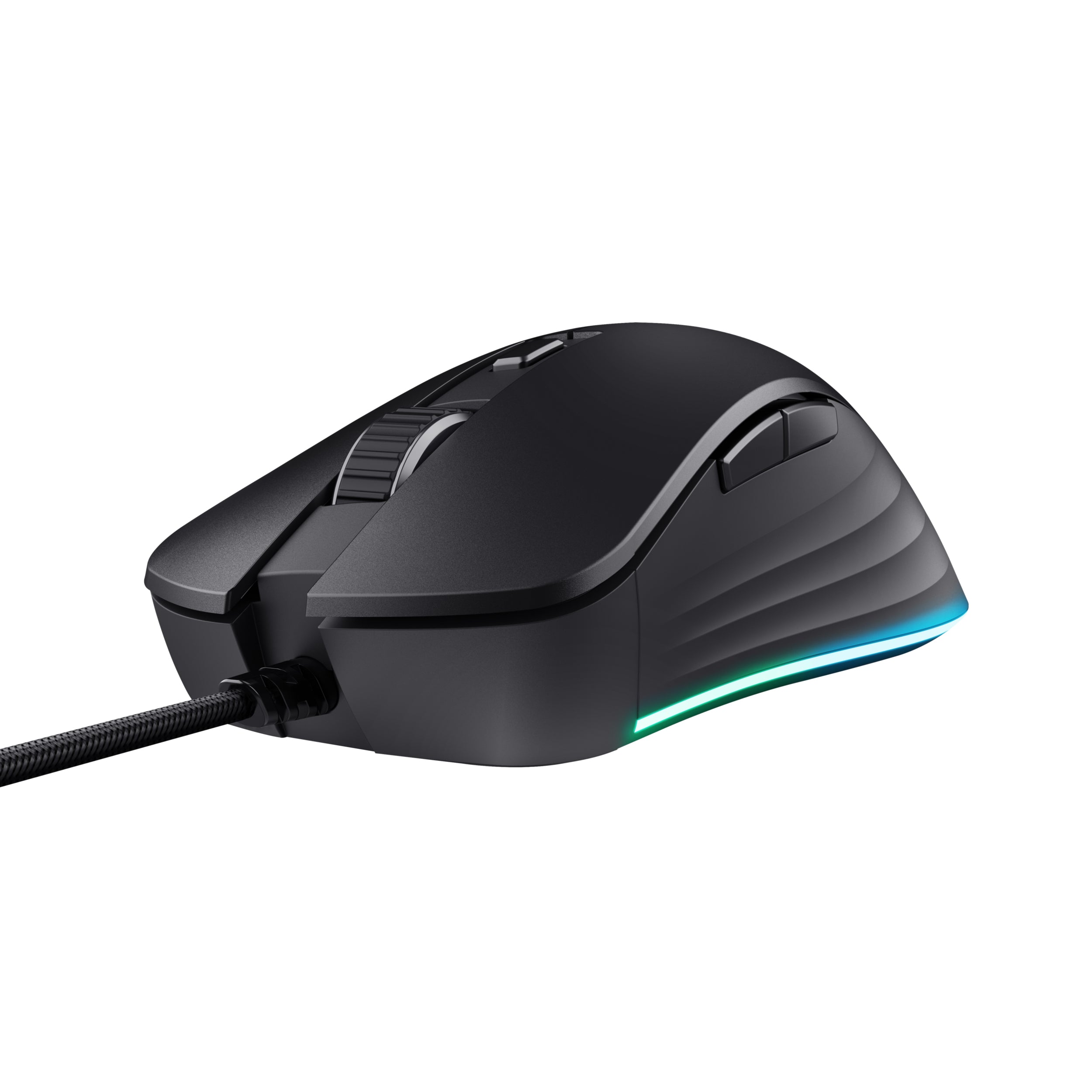 Trust GXT 924 YBAR+ Gaming-Maus – kabelgebunden, 6 Tasten, für Rechtshänder, RGB-Beleuchtung, schwarz
