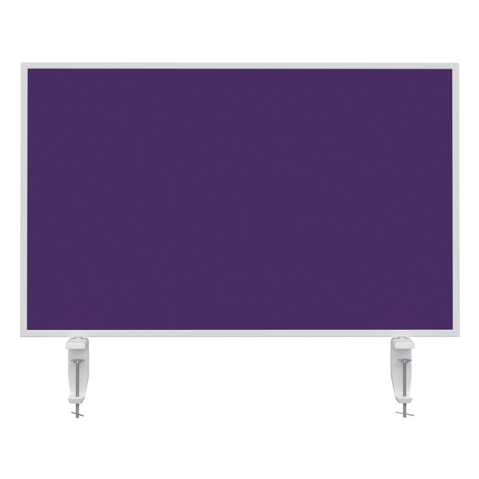 magnetoplan – Tischtrennwand VarioPin – 800 × 500 mm – doppelseitig (Whiteboard/Filz) – violett