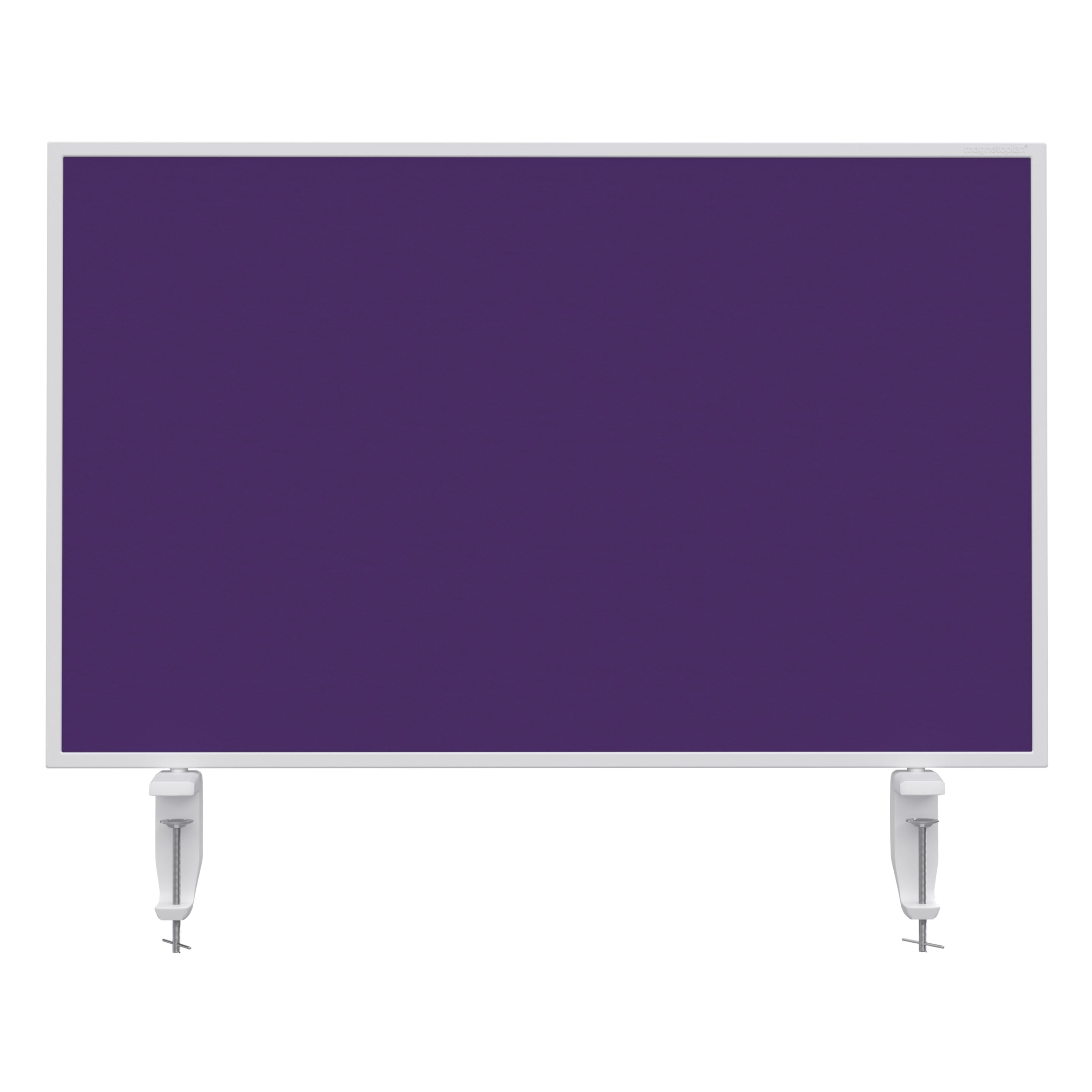 magnetoplan – Tischtrennwand VarioPin – 800 × 500 mm – doppelseitig (Whiteboard/Filz) – violett