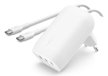 Belkin BOOST CHARGE 67 W LADEGERÄT MIT 3 USB-C-PORTS PPS-TECHNOLOGIE WEISS