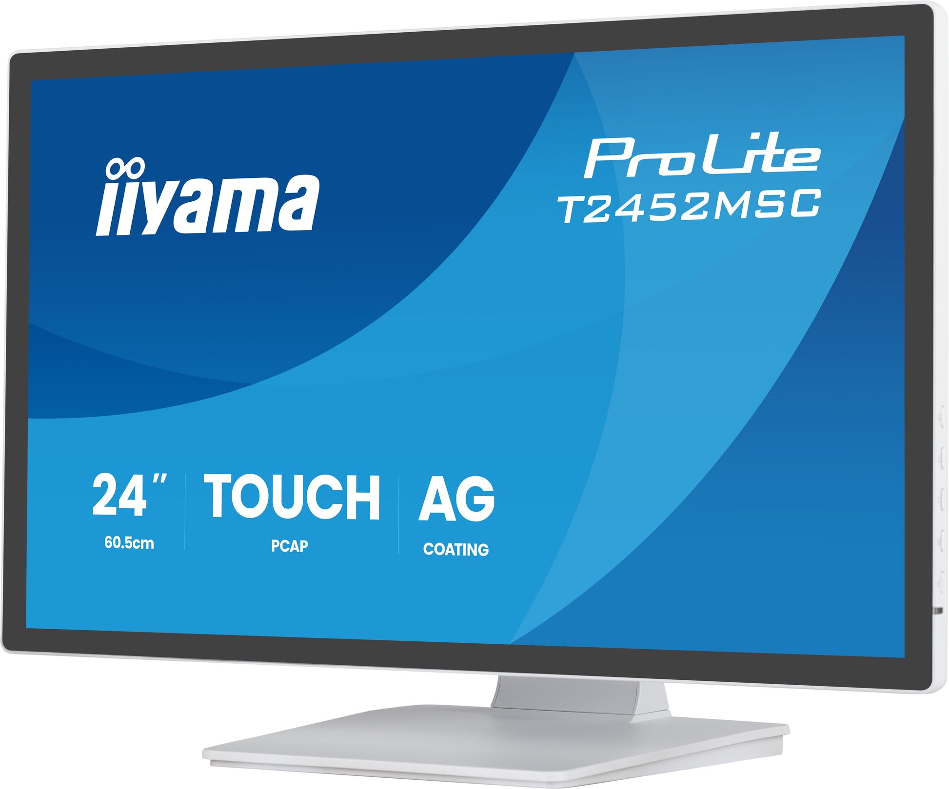 iiyama ProLite T2452MSC-W1AG 24" FHD PCAP 10-Touch – DisplayPort, USB, Weiss