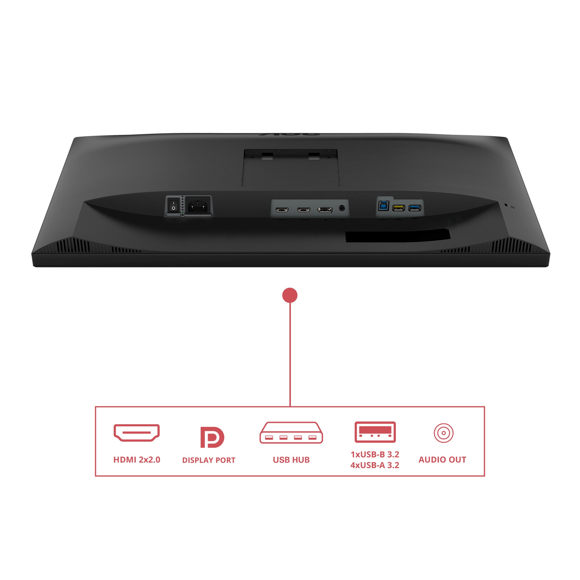 AOC U27E3UF – Monitor, 27", 60 Hz, 350 cd/m², Adaptive Sync, Daisy Chain, USB-Hub, VESA 100 × 100, Schwarz