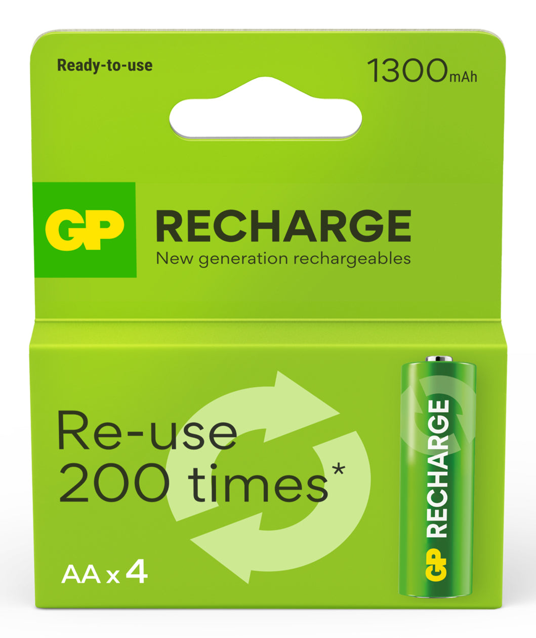 GP Batteries AA Akkus, NiMH, 1300 mAh, 1,2 V – 4 Stk.