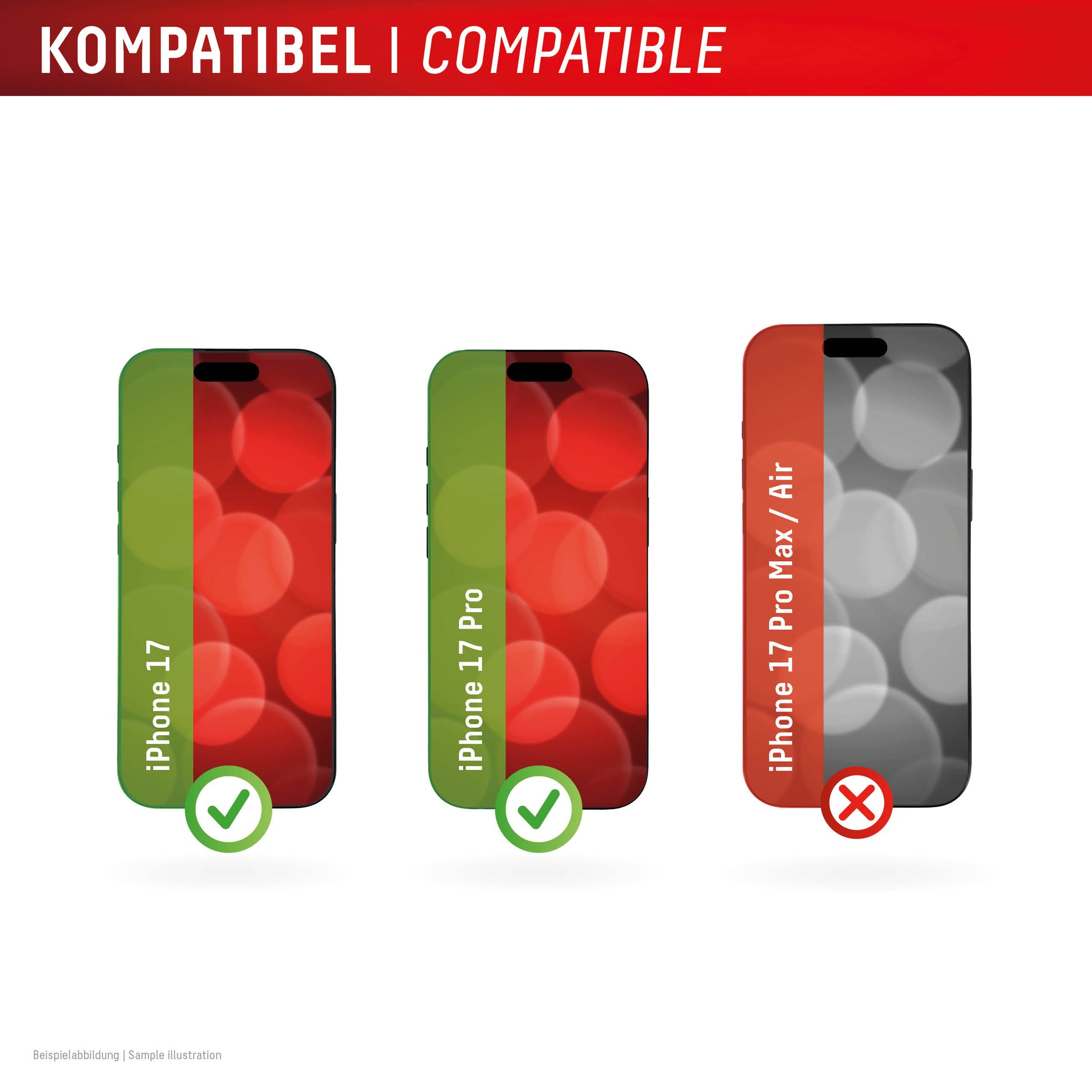 E.V.I. Displayschutz (Panzerglas), 9H – für iPhone 17/17 Pro