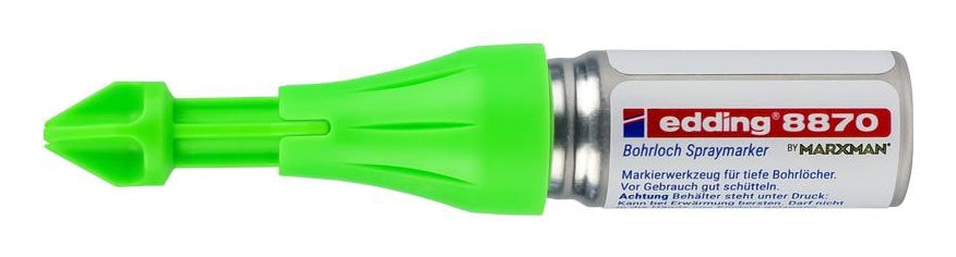 Edding Bohrloch-Spraymarker – für Bohrlöcher 3–13 mm, bis 50 mm Tiefe – neongrün