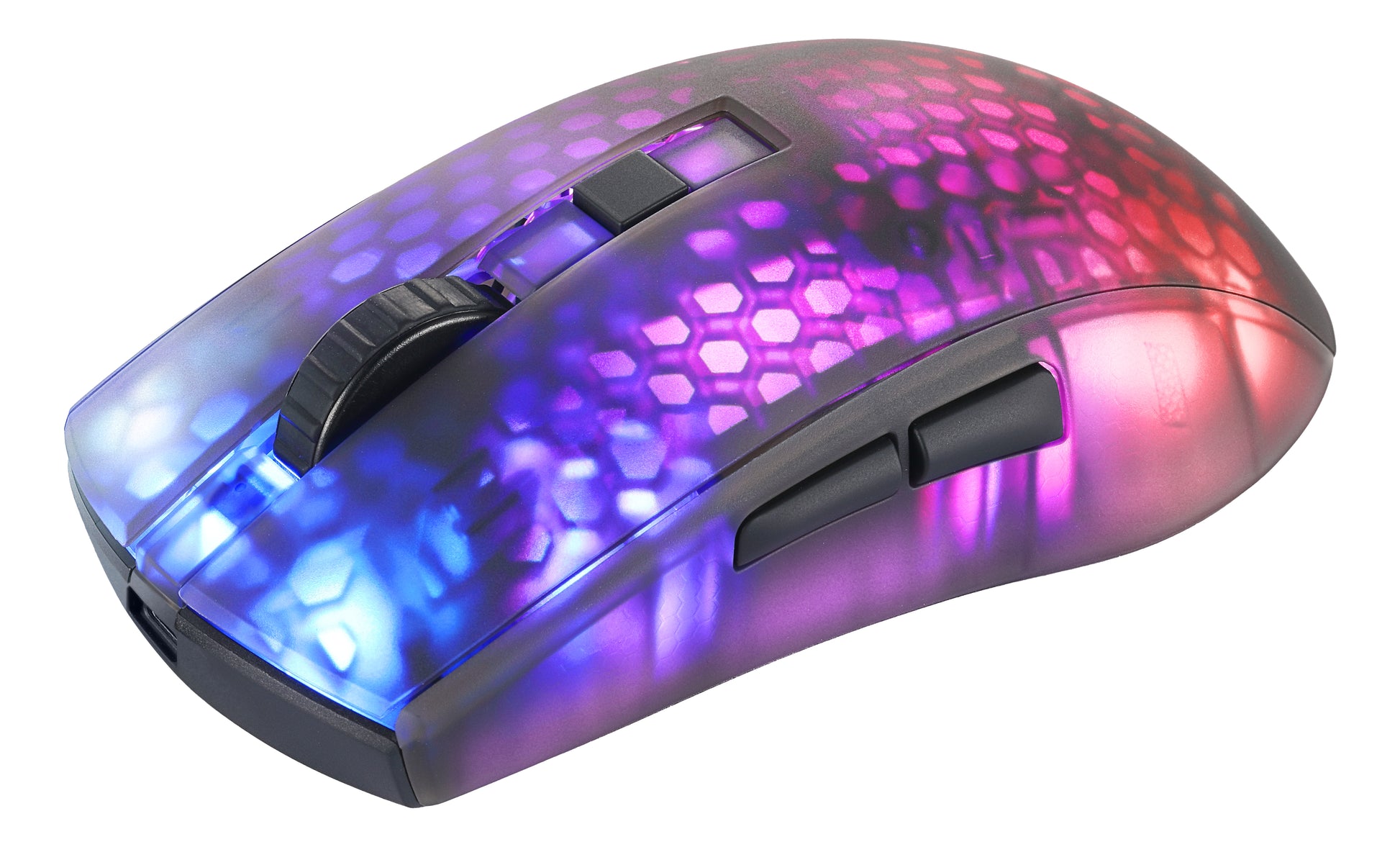Deltaco Gaming DM320 – Gaming-Maus – Kabellos (2,4 GHz), 10000 DPI, RGB-Beleuchtung, rechts, Schwarz