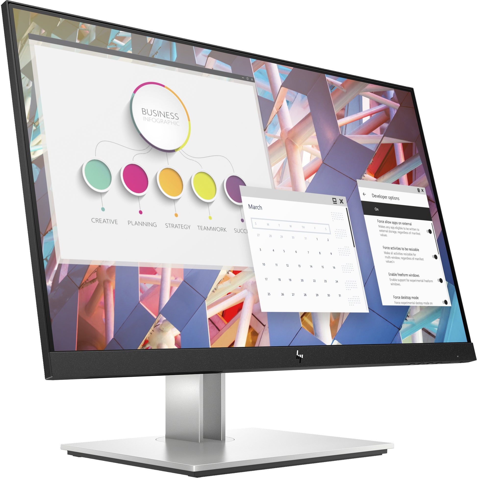 HP E24 G4 – Monitor, 23,8" 1920 × 1080 (Full HD), IPS, 60 Hz, 250 cd/m², VESA 100 × 100, Schwarz
