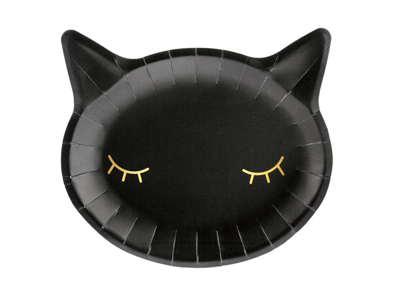PartyDeco Teller, Papier/Karton – 22 × 20 cm, schwarz – 6 Stk.