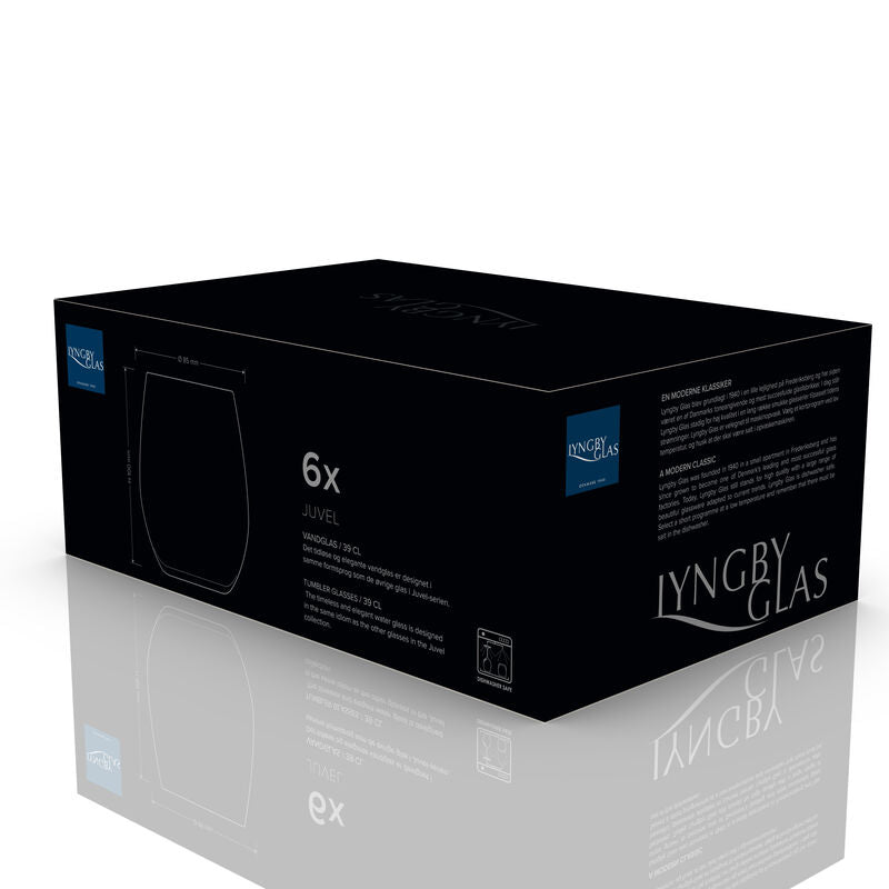 Lyngby Glas Juvel Trinkglas – 6er Set, 390 ml, H 10,0 cm, Glas, Transparent, spülmaschinenfest