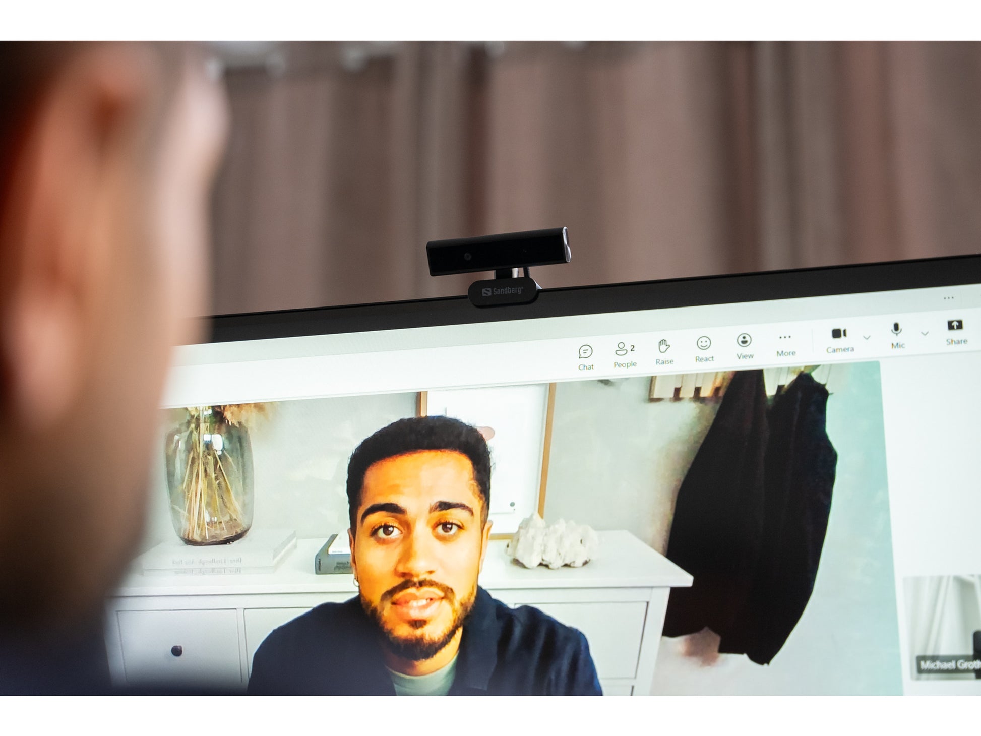 Sandberg Face-ID Webcam Mini – Webcam – Full HD 1080p, bis 30 fps, USB-C, 85° FOV, Schwarz