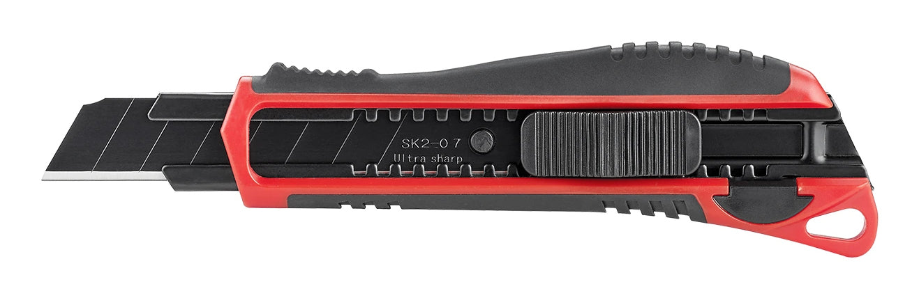Laserliner CR 18 – Abbrechmesser 18 mm, einziehbar, mit Arretierung, ABS/TPR, schwarz, inkl. 5 Klingen