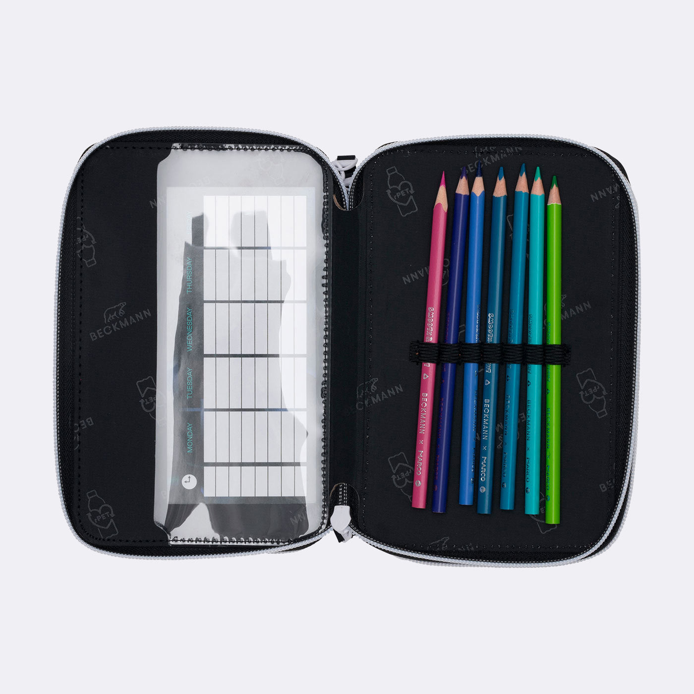Beckmann Classic 1st Triple Etui, gefüllt, 27-teilig – Magic League – Kunststoff – 13 × 20,5 × 7 cm