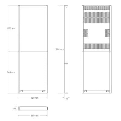Hagor Bodenständer – 46" – VESA 400×400 – bis 35 kg, für Samsung OM46N-S