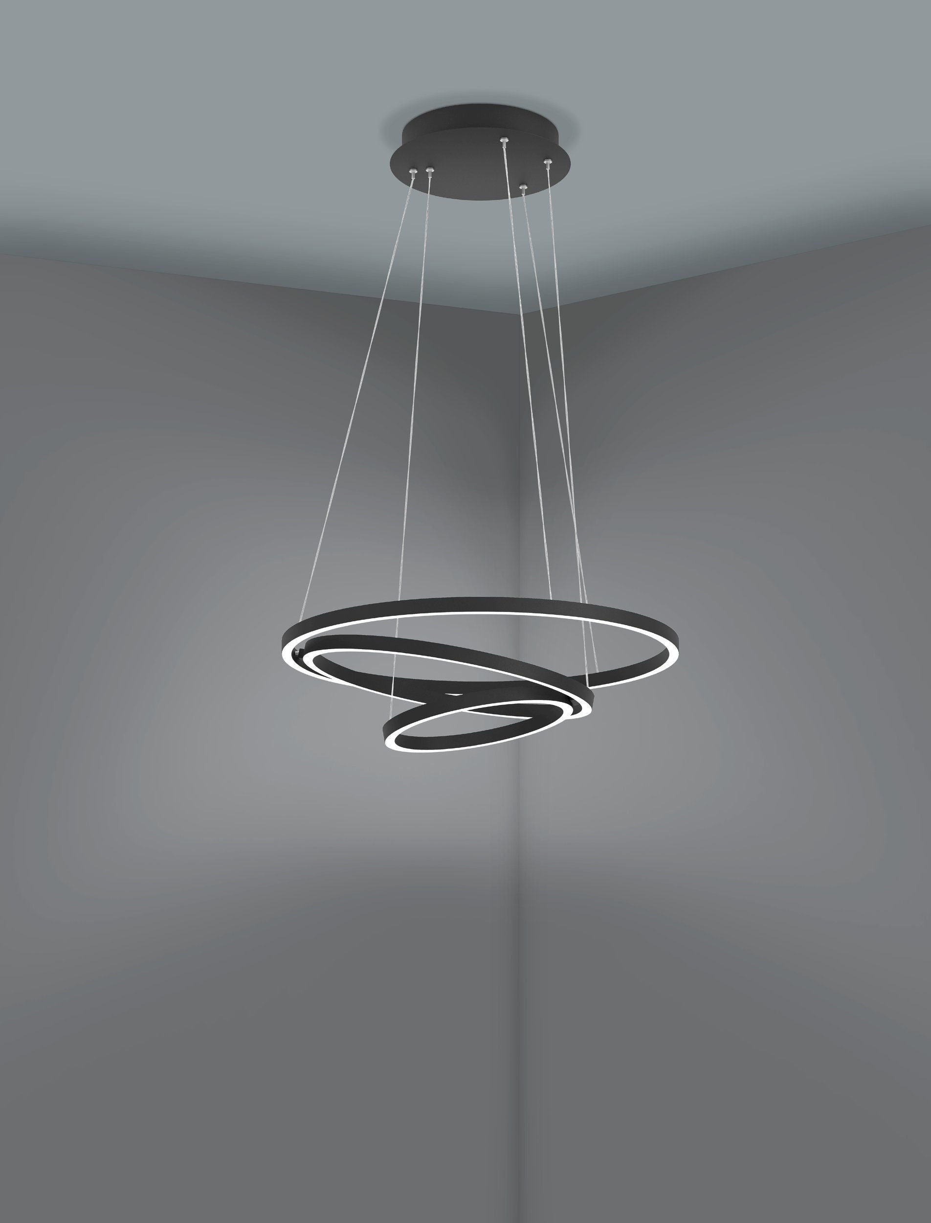 EGLO Hängeleuchte LOBINERO-Z – Ø 58 × 110 cm, 6000 lm, 43,2 W, 3000–6500 K, dimmbar, schwarz