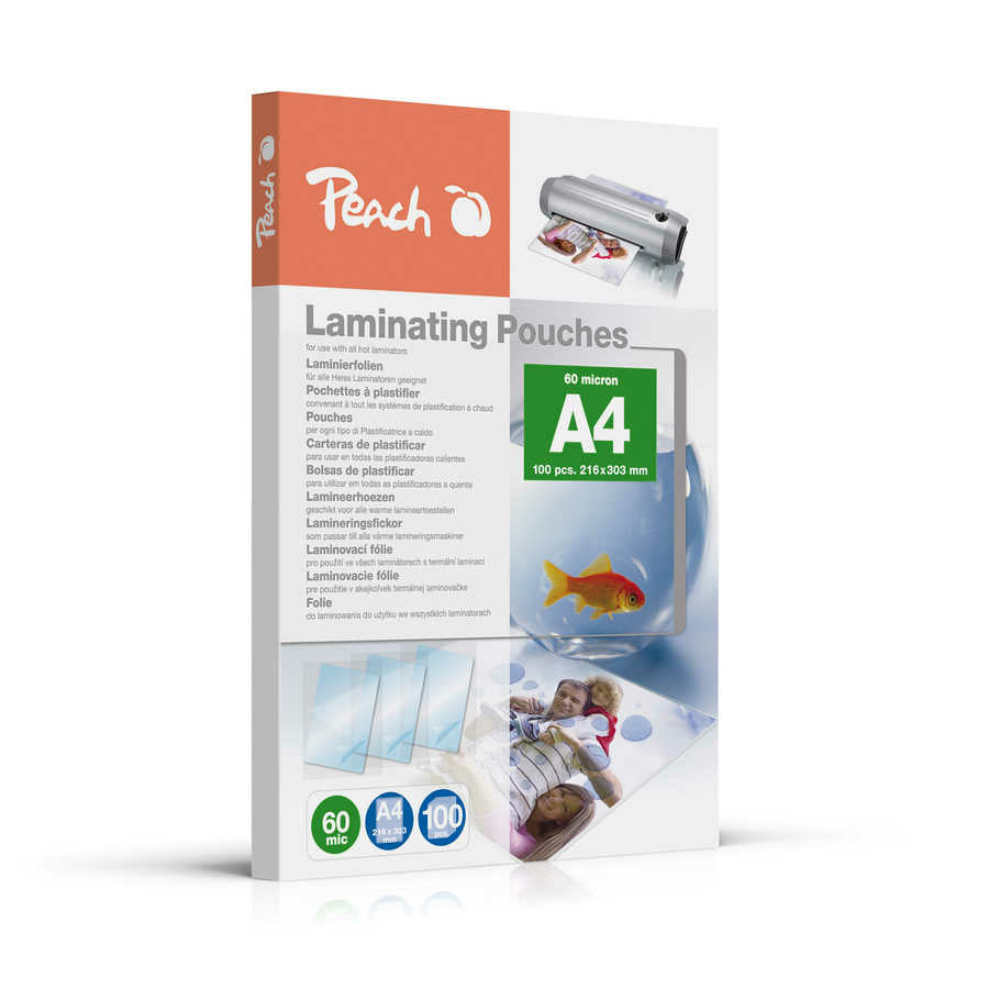 Peach PP560-02 Laminierfolien A4 – 60 µm, glänzend, 100 Stück