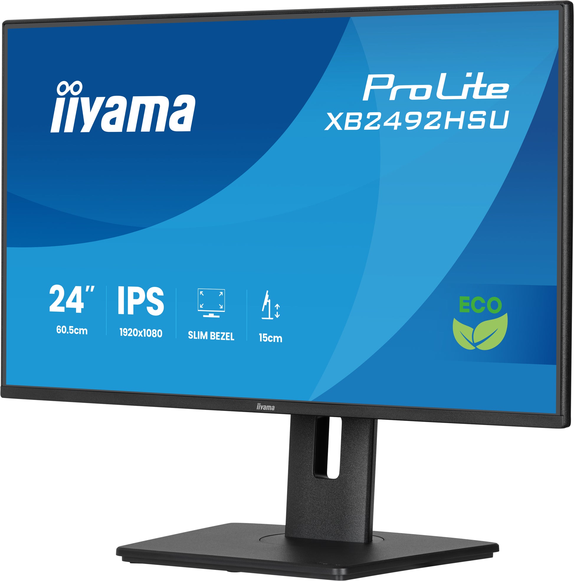 iiyama ProLite XB2492HSU-B1 – Monitor, 24", 1920 × 1080 (Full HD), IPS, 120 Hz, 300 cd/m²