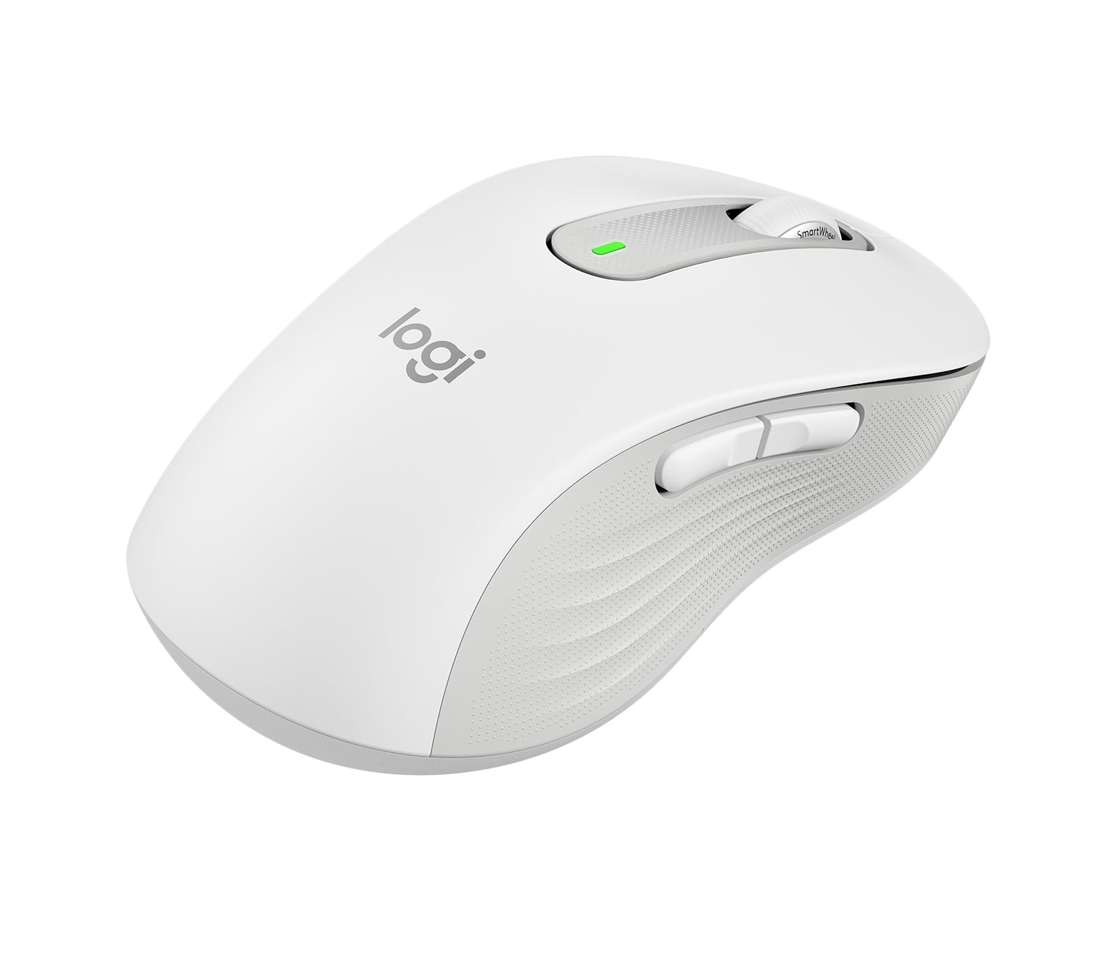 Logitech M650 L Maus – kabellos, für Linkshänder, für Handflächen L, weiss