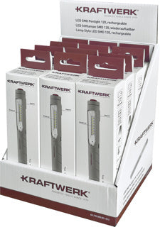 KRAFTWERK Taschenlampe 703.000.001-D12 – 120 lm, IP20, Akku, dimmbar – Schwarz – 12er-Pack