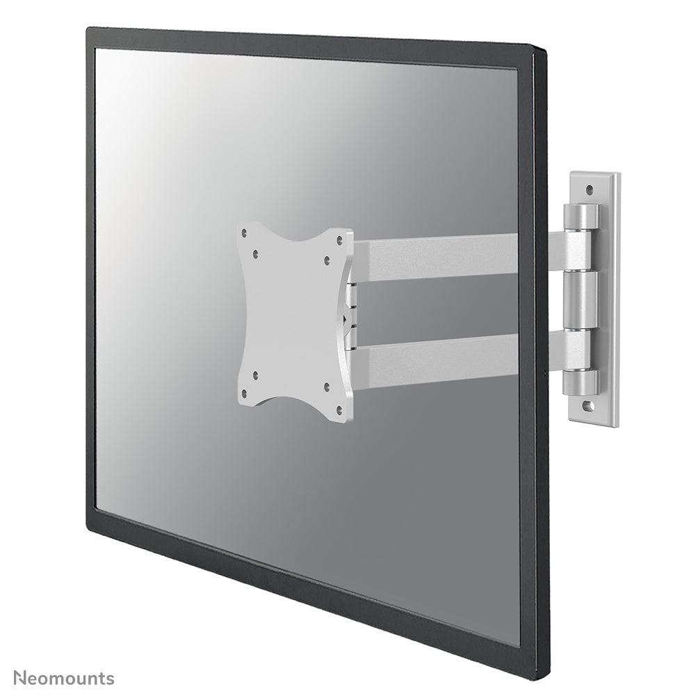 Neomounts FPMA-W820 Wand-Schwenkarm – bis 24", VESA 75×75 mm, 12 kg, neigbar, 2 Gelenke, silber