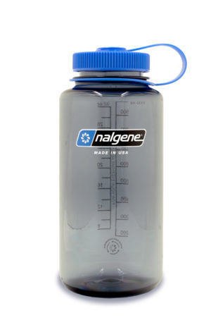 Nalgene Wide Mouth Sustain Trinkflasche 1,0 l – Tritan, Schraubdeckel, Grau