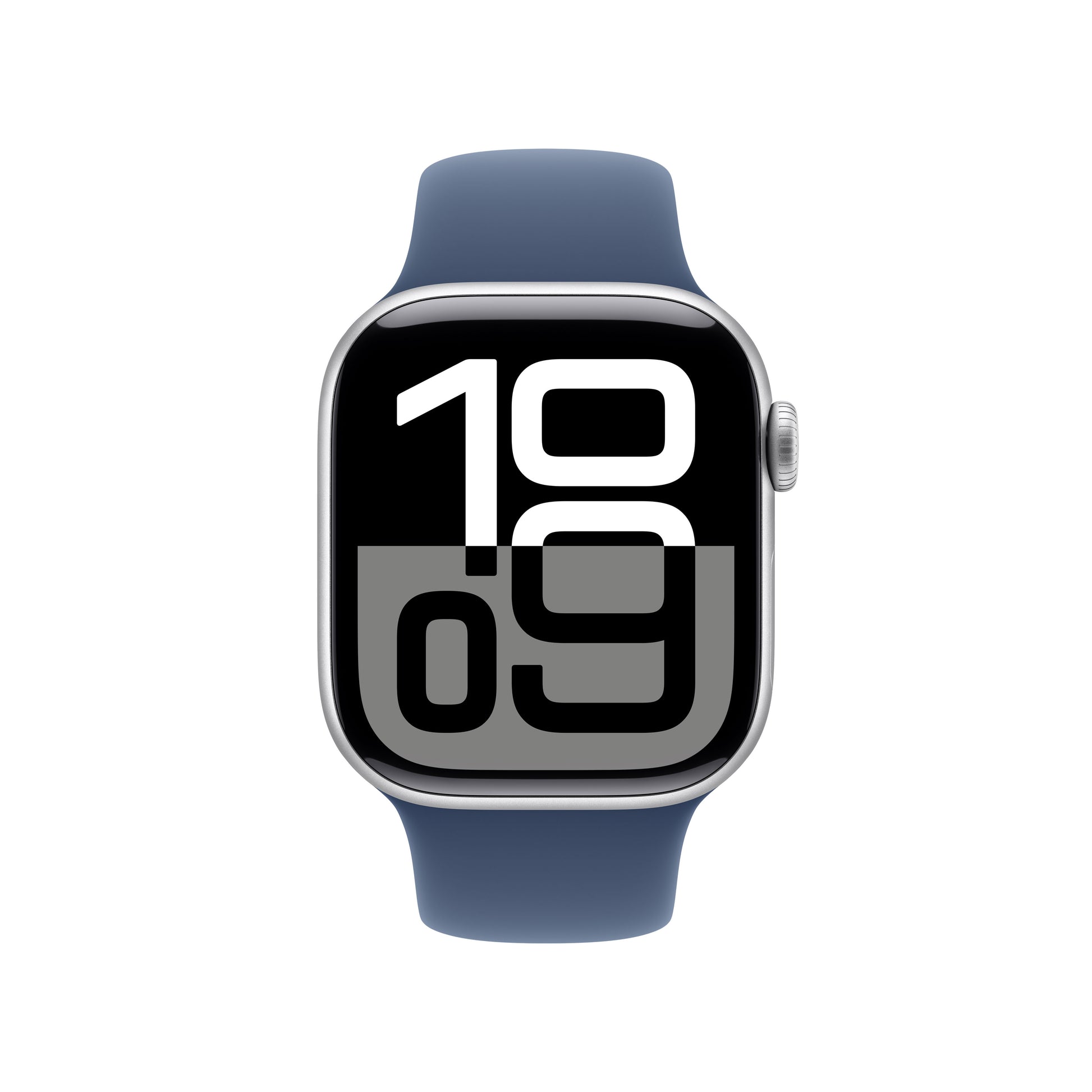 Apple Watch S10 – Smartwatch – 42 mm, GPS, OLED, 50 m, Silber, Denim Sportband M/L
