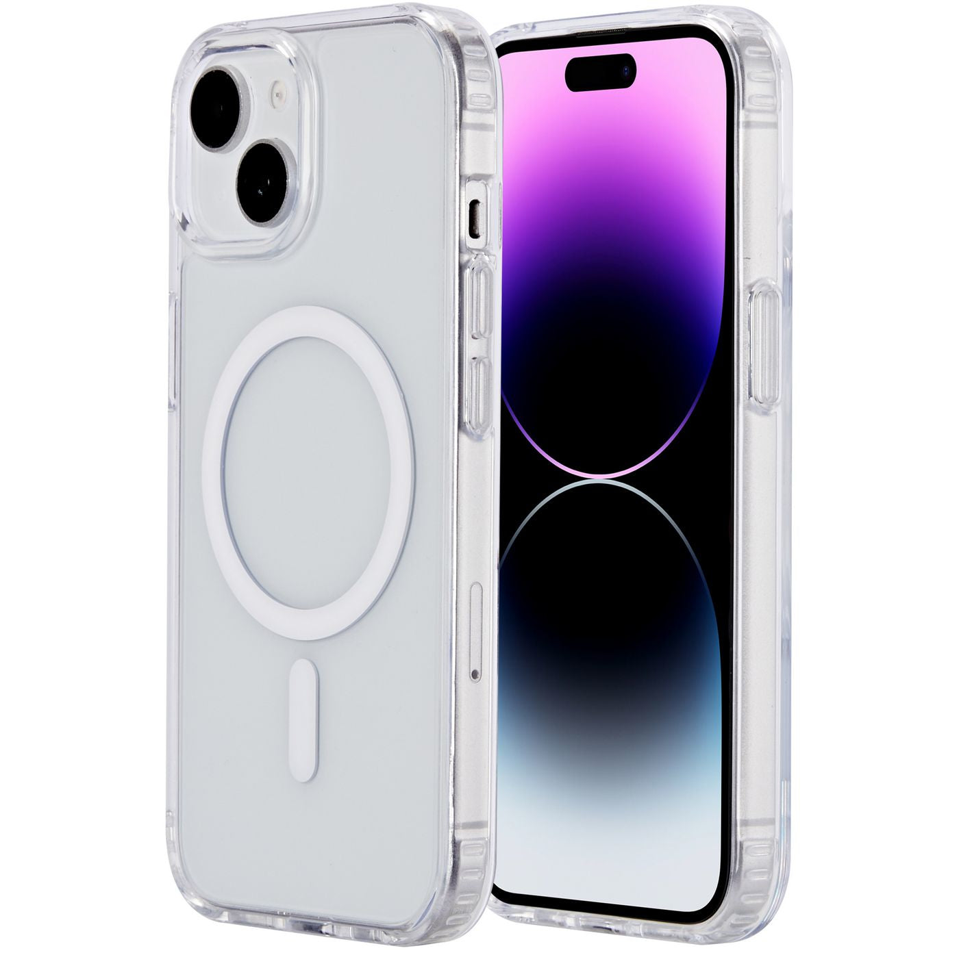 eSTUFF BERLIN Backcover – für Apple iPhone 15 Plus, MagSafe, TPU, Transparent, Stossfest
