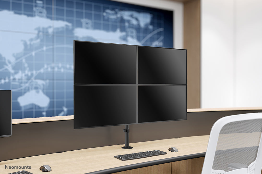 Neomounts FPMA D550D4 – Monitorarm, 4-fach, neigbar und schwenkbar, bis 32", 6 kg pro Bildschirm, schwarz
