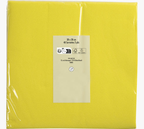 PRONAPPE PRO nappe Servietten – gelb – 38 × 38 cm, 2-lagig – 40 Stück