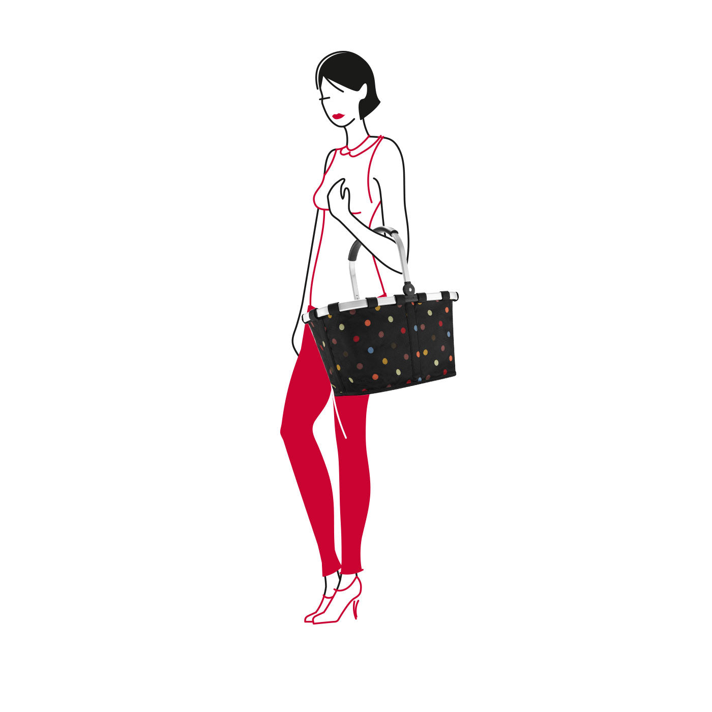 Reisenthel Einkaufstasche Carrybag – 22 l – 48 × 29 × 28 cm – Polyester – Punkte