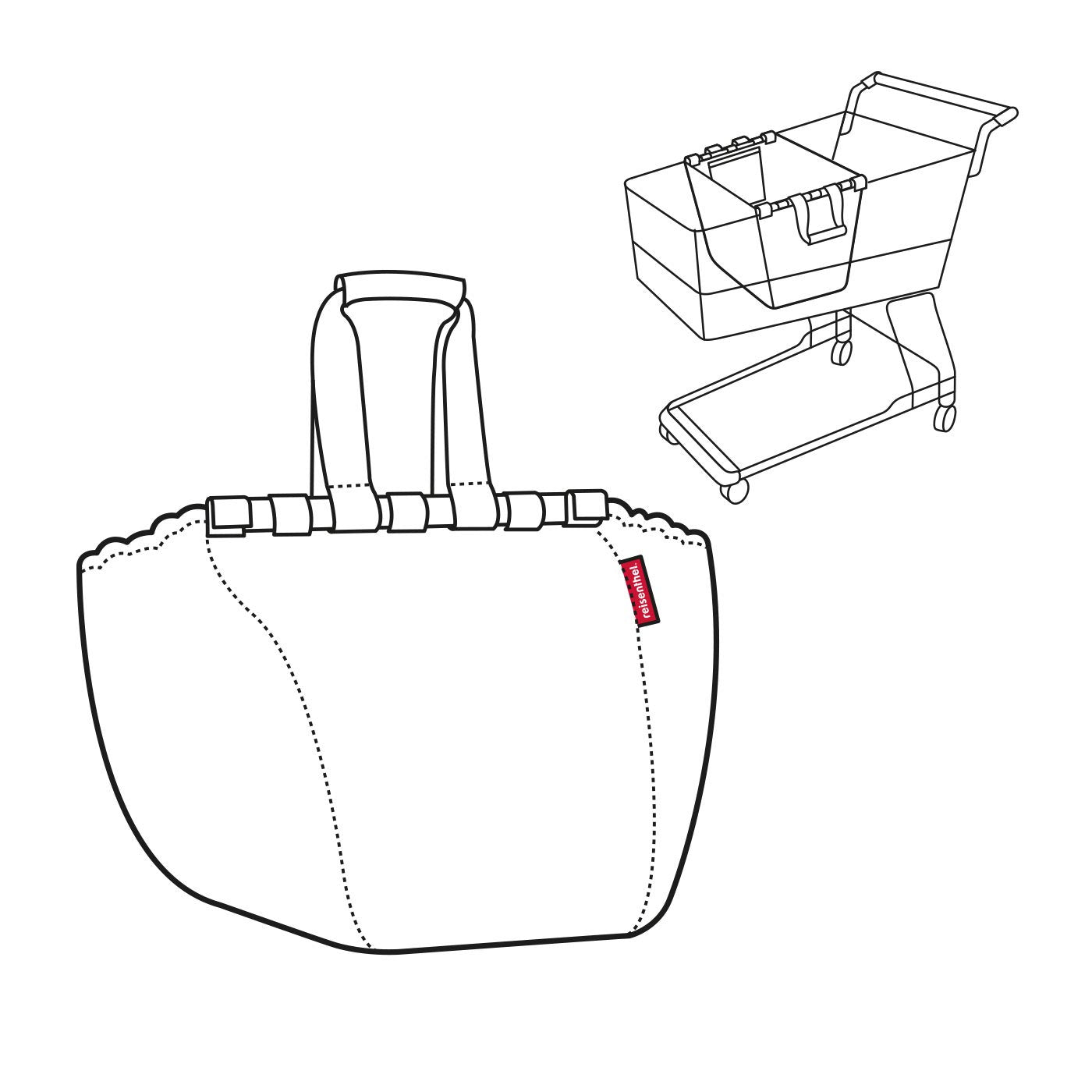 Reisenthel Stofftasche, Polyester, Motiv Punktmuster, 325×380×510 mm