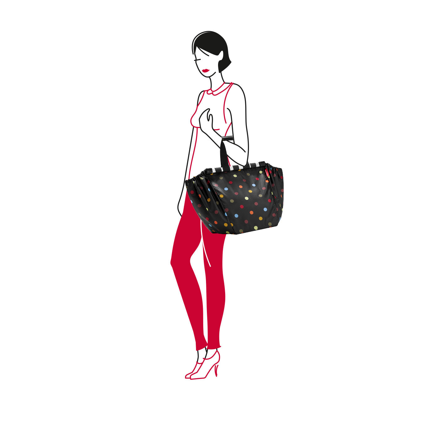 Reisenthel Stofftasche, Polyester, Motiv Punktmuster, 325×380×510 mm