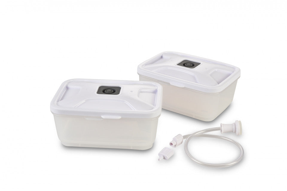 Solis Vakuumier-Box – 14 × 11,5 × 6,5 cm, 600 ml, 2 Stk., Polypropylen (PP), Transparent