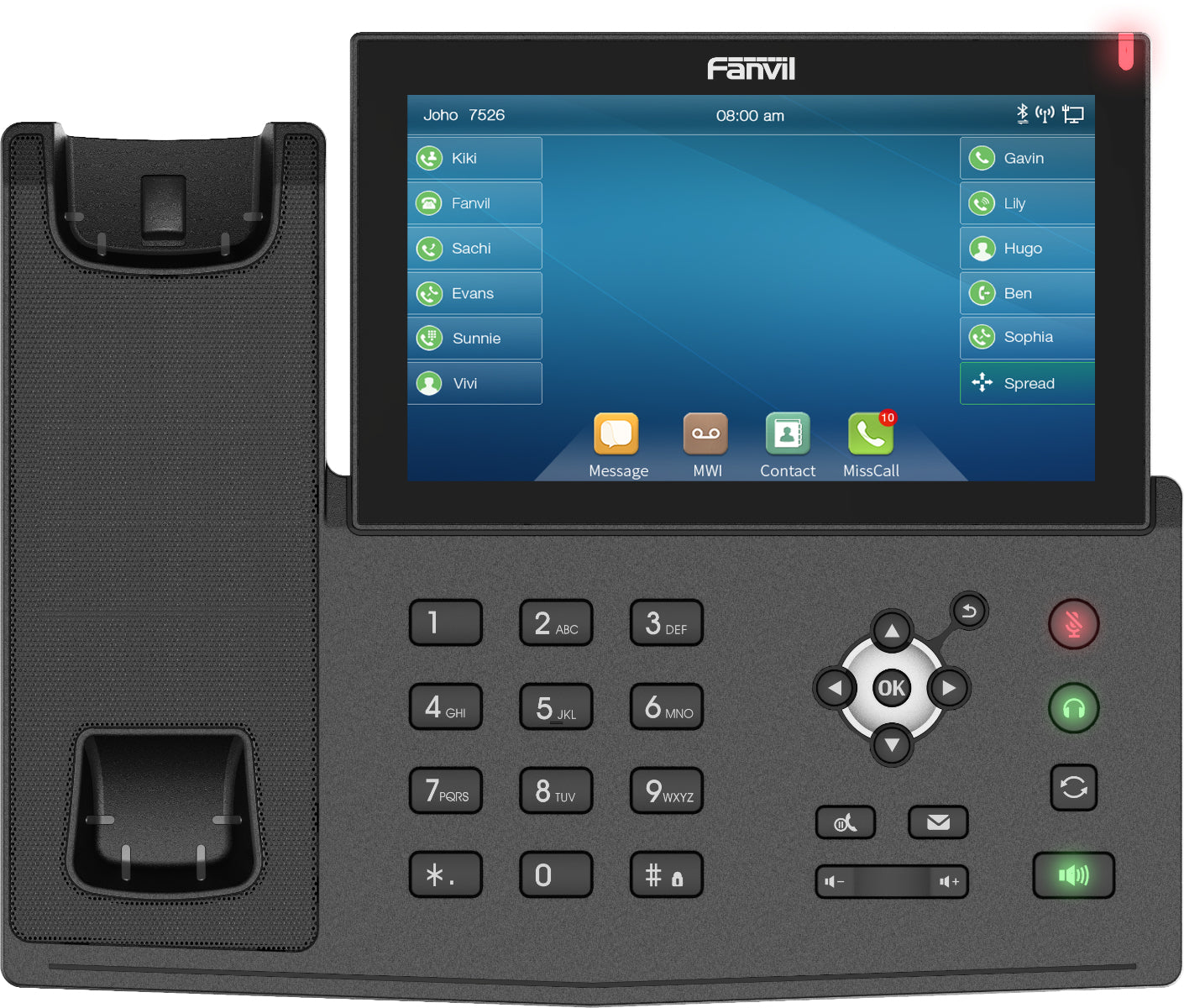Fanvil X7 V2 – SIP-Tischtelefon, 7" Display, 20 SIP-Konten, PoE