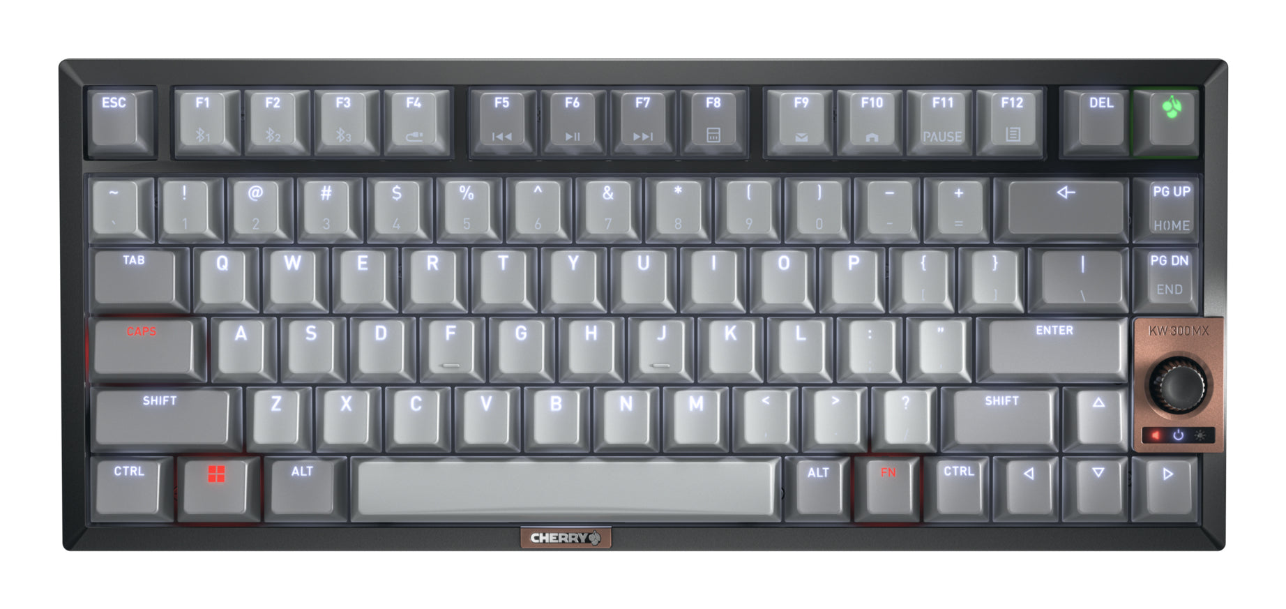CHERRY 12033114 MX 2A – Tastatur, kabellos, US-Layout (EN), mechanisch (Cherry MX Brown), braun