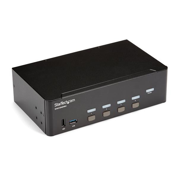 StarTech.com 4-Port Dual-View HDMI KVM-Switch – 4K/30 Hz, Audio