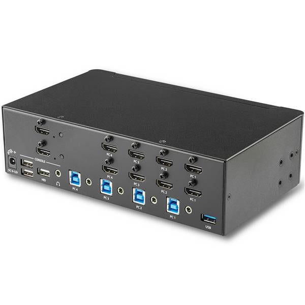 StarTech.com 4-Port Dual-View HDMI KVM-Switch – 4K/30 Hz, Audio