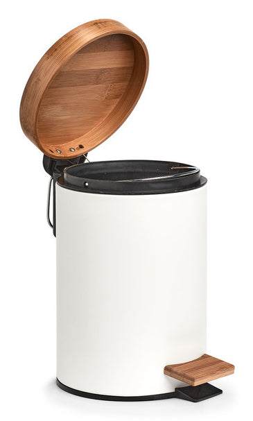 Zeller Present Treteimer Bamboo – 3 l – Kunststoff, rund – braun