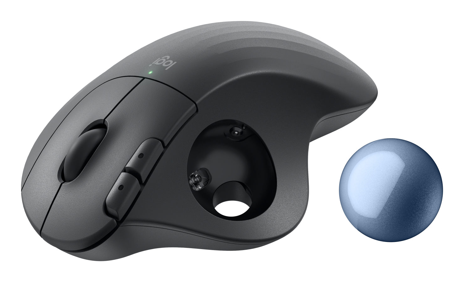 Logitech Ergo M575S Ergonomische Maus – kabellos, 5 Tasten, für Rechtshänder, Logi Bolt-Empfänger, schwarz