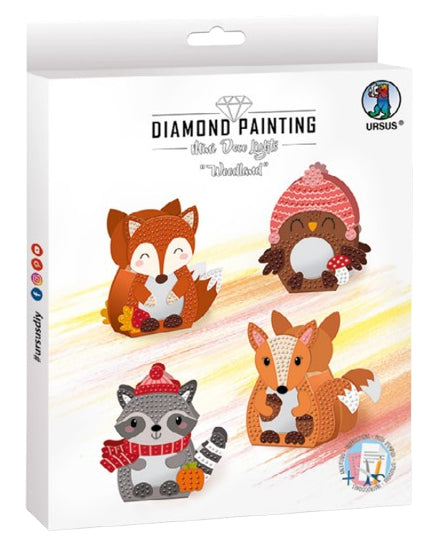 URSUS Diamond-Painting-Set Woodland – 4-teilig – ab 8 Jahren