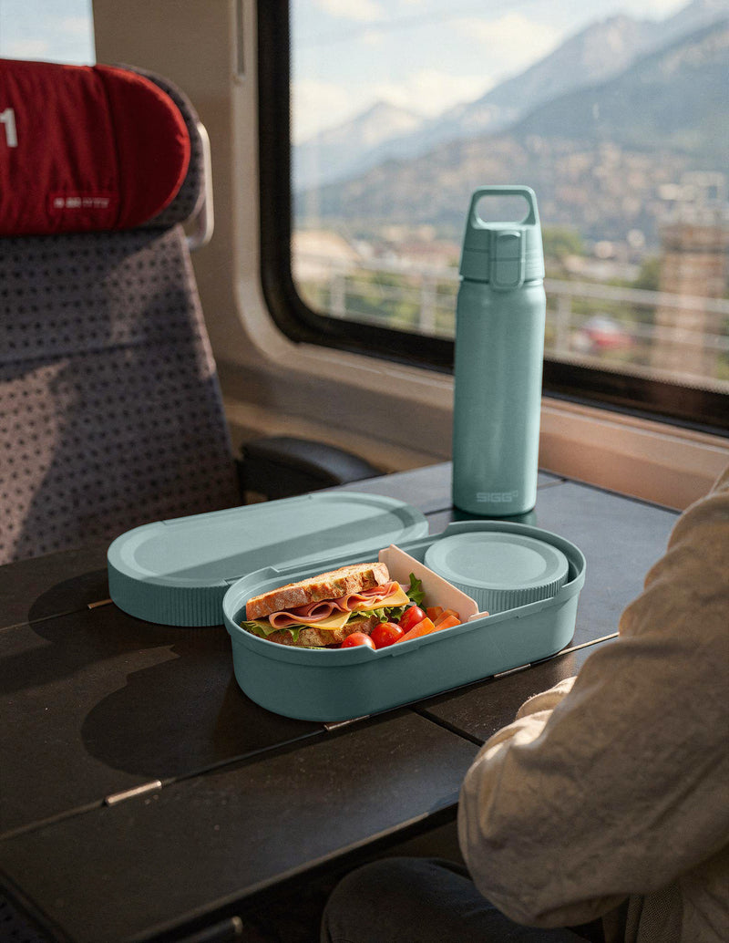 SIGG Lunchbox 1 l, 12,5 × 25 × 6 cm, Polypropylen (PP), 2 Fächer, blau