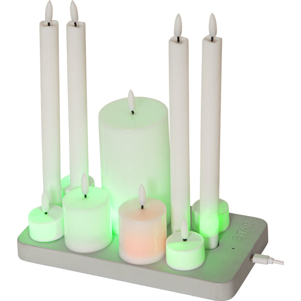 Star Trading Dekoratives Licht – Set, 24 × 12 × 27 cm, Warmweiss, Weiss, Akku, USB