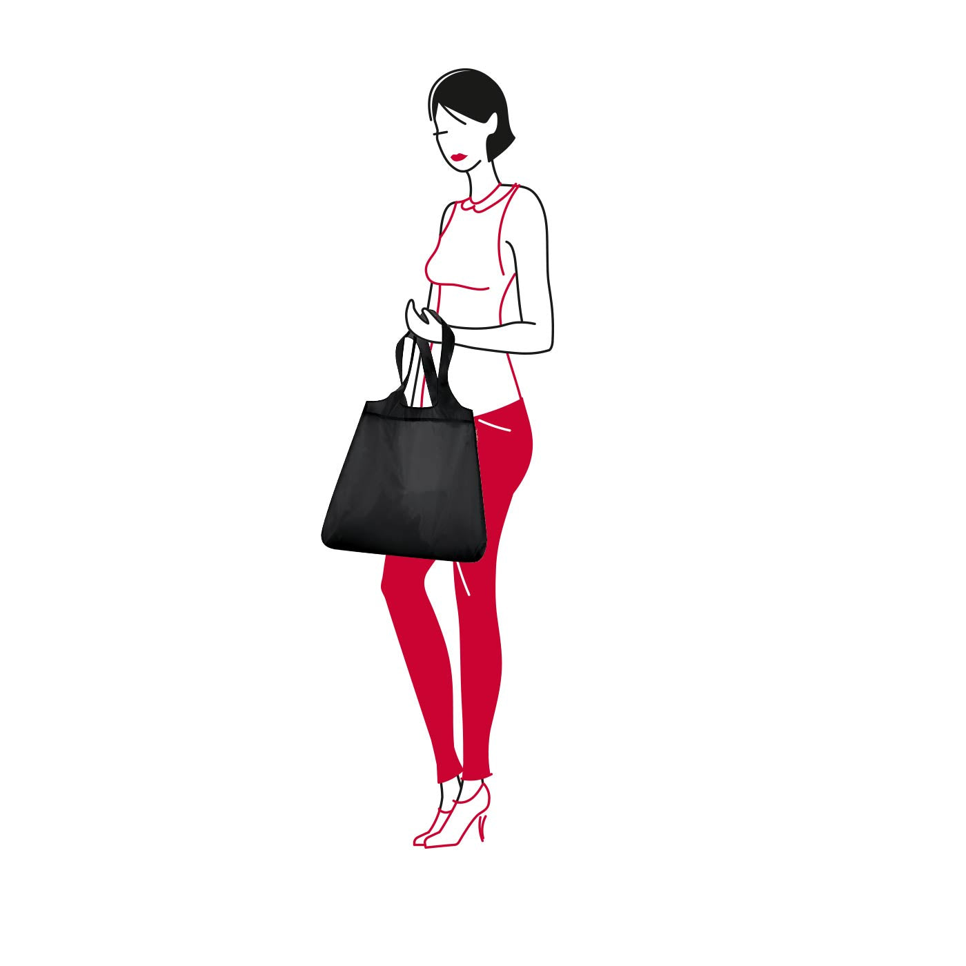 Reisenthel Stofftasche, Polyester, Schwarz, 435×600×70 mm