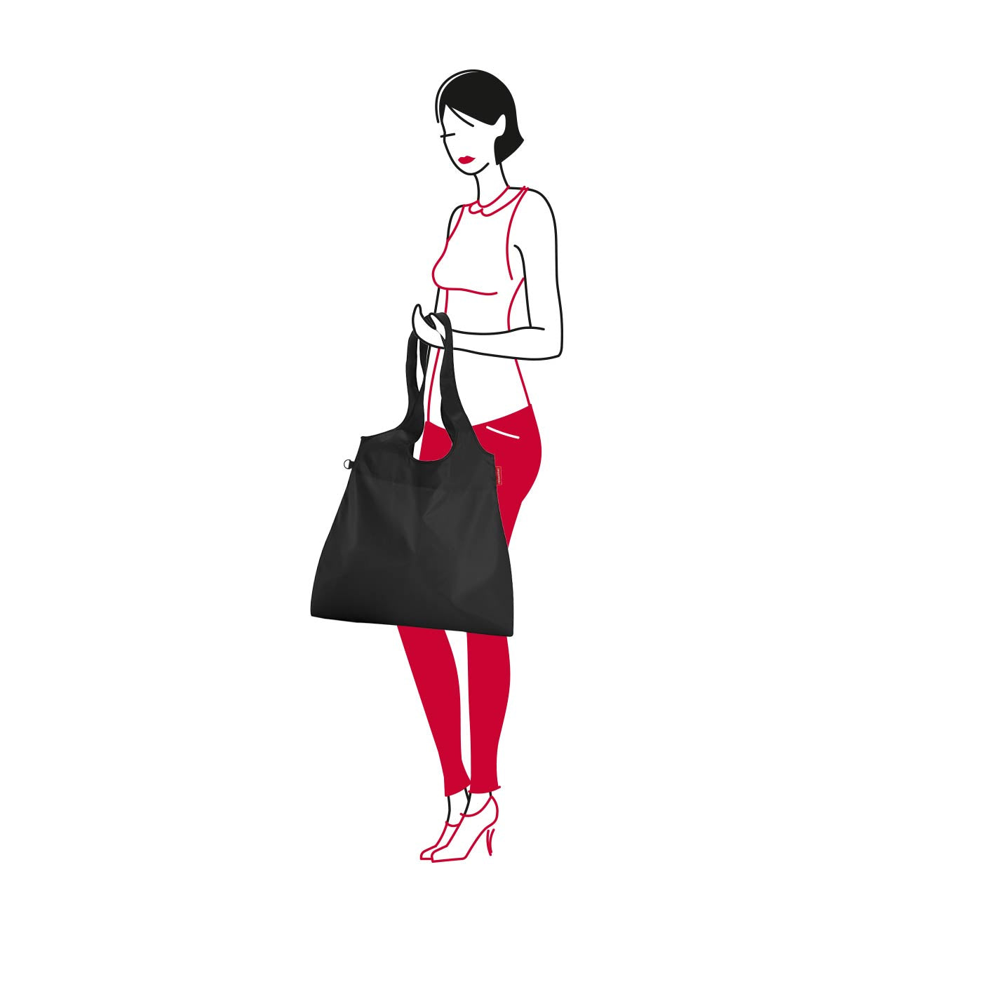 Reisenthel Stofftasche, Polyester, Schwarz, 440×680×90 mm