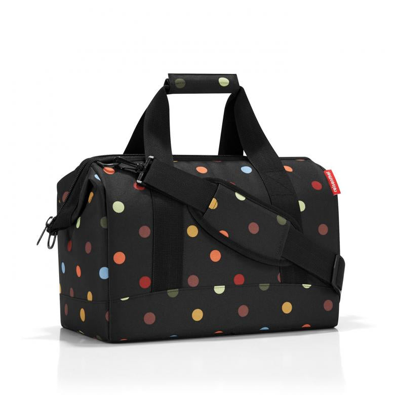 Reisenthel Umhängetasche Allrounder M – 18 l, Polyester, Punkte, 40 × 33,5 × 24 cm