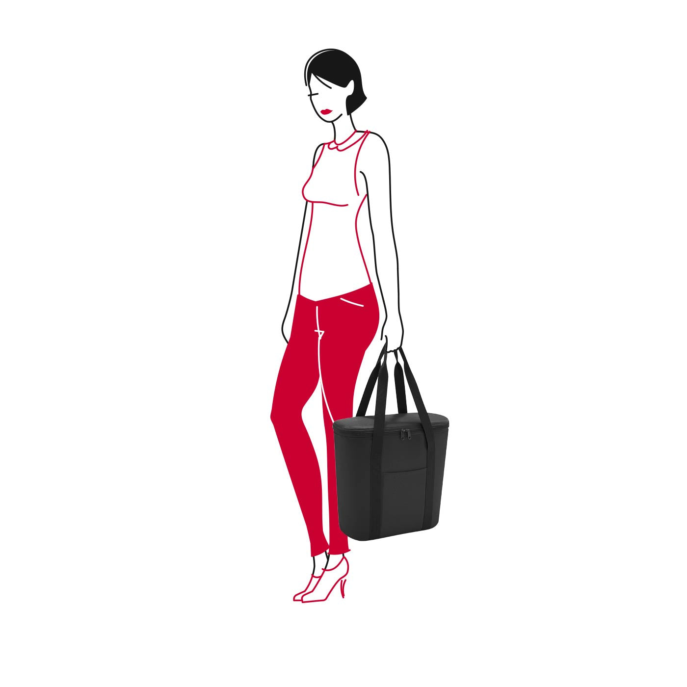 Reisenthel Stofftasche, Polyester, Schwarz, 380×350×160 mm