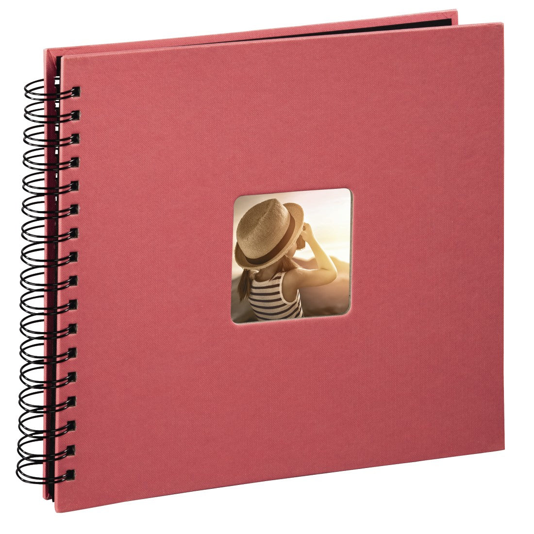 Hama Fotoalbum – für 280 × 240 mm, Flamingo, mit Spiralbindung, mit Pergaminzwischenblättern, Papier