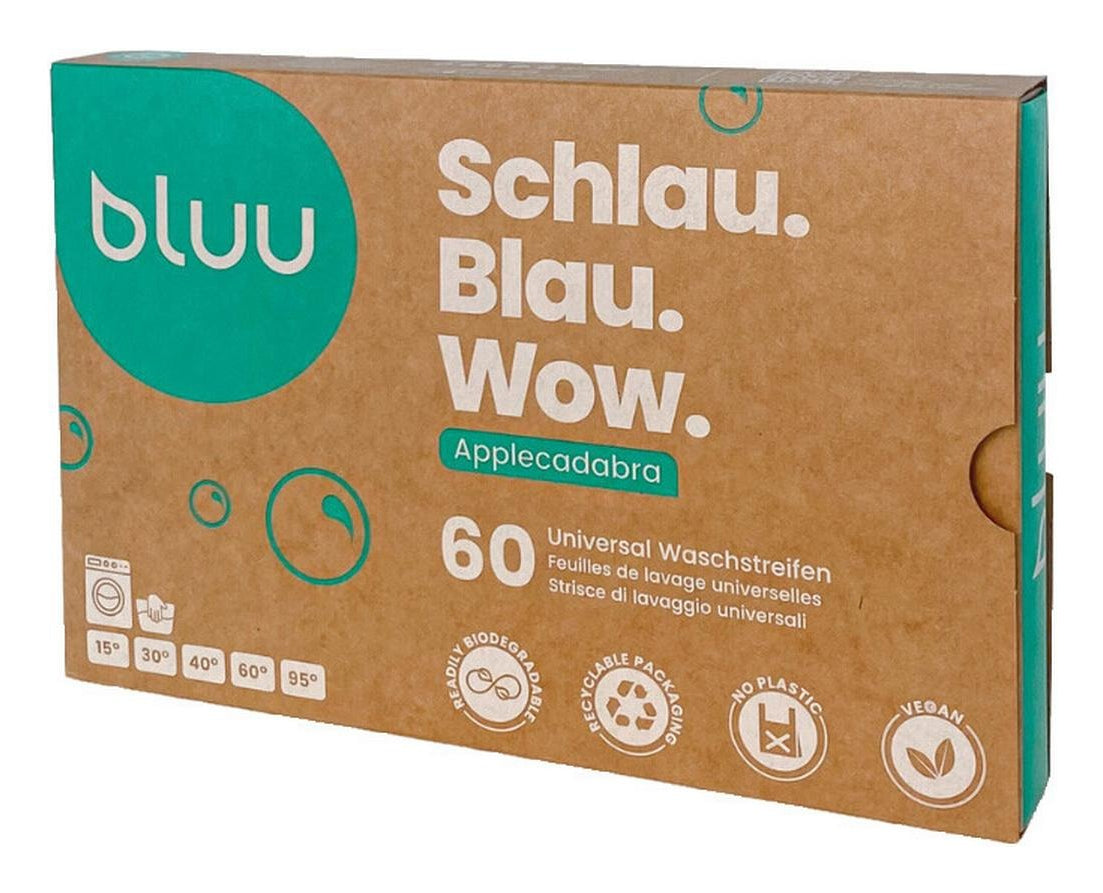 Bluu Waschstreifen, für alle Textilien, vegan, Apfel, 60 Streifen