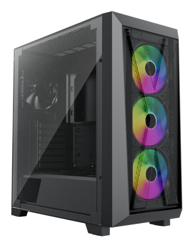 Xilence X912.ARGB – PC-Gehäuse (Midi-Tower) – ATX, Schwarz, 3×ARGB, 1×120 mm, 1×USB-C, GPU bis 375 mm
